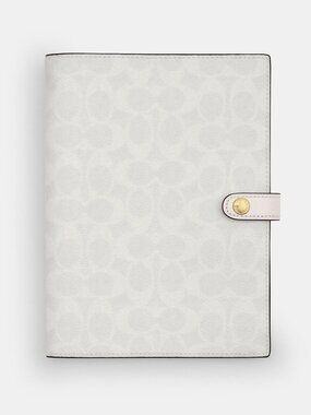 Coach Outlet Notebook In Signature Canvas White